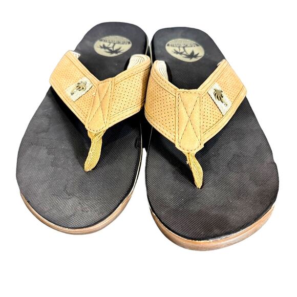Margaritalville Sole of the Tropics Mens Sz 9 St Martin Brown Tan Thong Sandals - Picture 3 of 10